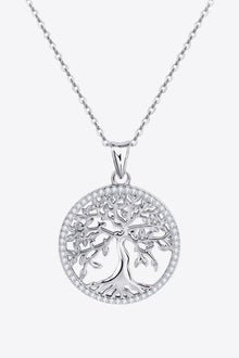  925 Sterling Silver Moissanite Tree Pendant Necklace