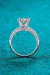 2 Carat Moissanite 925 Sterling Silver Side Stone Ring